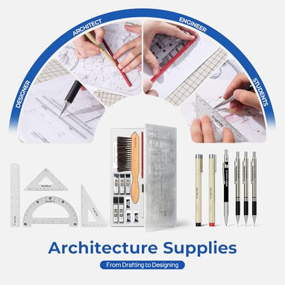Nicpro 30PCS Professional Drafting Tools & Geometry Set with Case - size: 30 PCS