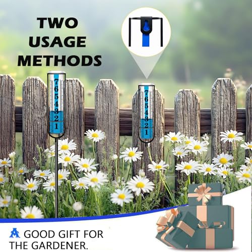 Rain Gauge Outdoor, Freeze Proof Rain Gauges Outdoors Best Rated, 7" Capacity Large Clear Font and Scale Rain Guage with Long Stake for Yard Garden, Rain Water Meter with Two Plastic Replacement Tube - color: Large rain gauge with 2 tubes