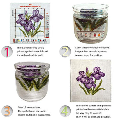 ITSTITCH Printed Cross Stitch Kits 11CT 27X27 inch DIY Embroidery Starter Kits Easy Patterns Embroidery for Girls Crafts DMC Stamped Cross-Stitch Supplies Needlework Honliday Wreath - color: Honliday Wreath 27x27 inch