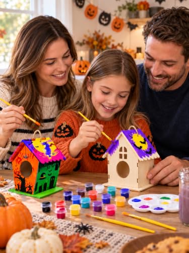 hapray 4 Pack Bird House Craft Kit, DIY Birdhouse for Kids to Build & Paint - color: 4 Pack Bird House