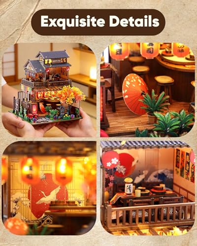 DIY Japanese Miniature House Kit Dollhouse Kit for Adults to Build - color: Sakura Greenhouse