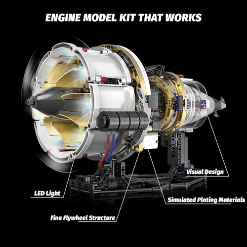 Jet Engine Model Kit that Run App Controlled Building Blocks Set with Motor - size: X-Large
