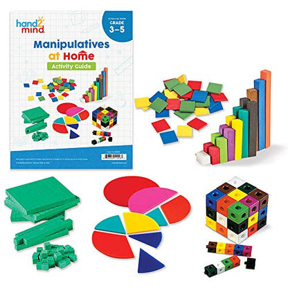 hand2mind - 93539 Take Home Math Manipulatives Kit for Kids, with Snap Cubes, Base Ten Blocks, Cuisenaire Rods, Angle Circles, and Color Tiles, Kindergarten Homeschool Supplies (293 Pieces) - style: Plastic and foam, Ages 8-10