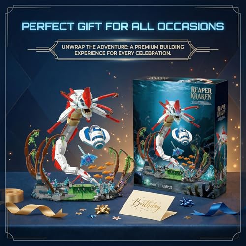 Mechanical Kraken Building Block Set Model Kit - color: Kraken