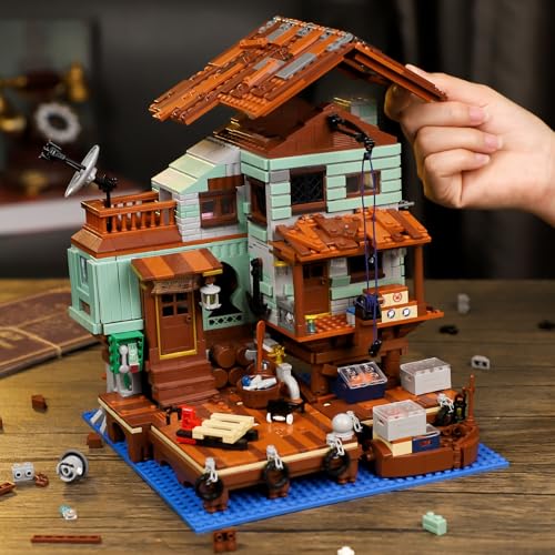 HSANHE Fisherman's Wharf House Mini Bricks Building Kit, Ideas Creative Architecture Building Toys Birthday Gift for Adult Boys Girls -2046 Pieces (Not Compatible with Set) - color: Fisherman Wharf