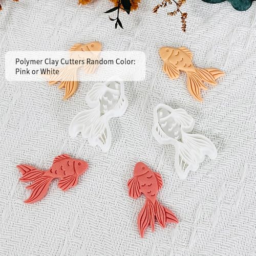 Xaekicr Goldfish Polymer Clay Cutters for Earrings – 2PCS Clay Earring Cutters, DIY Clay Tools for Polymer Clay Molds and Jewelry Making - color: I color