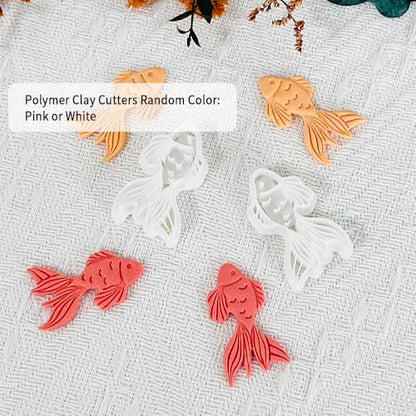 Xaekicr Goldfish Polymer Clay Cutters for Earrings – 2PCS Clay Earring Cutters, DIY Clay Tools for Polymer Clay Molds and Jewelry Making - color: I color