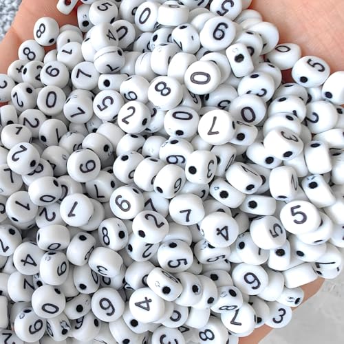 JULIMAIDONG Alphabet Beads A-Z 1350+Pcs Letter Number Hearts Bracelets Bead - color: Black