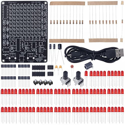 ICSTATION LED Chasing Soldering Project, LED Soldering Learning Kit with Knob Control 81 LEDs Soldering Practice Board for College STEM Electronics Education