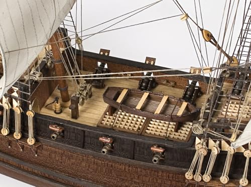 OcCre Buccaneer 1:100 Scale Laser Cut Wood and Die-cast Metal Display Ship Model Kit No. 12002 (Model Only - Unfinished) - color: Model Only - Unfinished