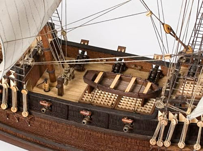 OcCre Buccaneer 1:100 Scale Laser Cut Wood and Die-cast Metal Display Ship Model Kit No. 12002 (Model Only - Unfinished) - color: Model Only - Unfinished