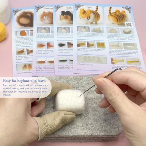 Truslin Needle Felting Kit, 4 Pcs Doll Making Needle Felting Starter Kit - color: 3# 4pcs