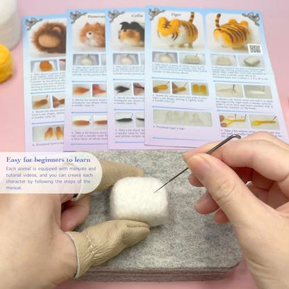 Truslin Needle Felting Kit, 4 Pcs Doll Making Needle Felting Starter Kit - color: 3# 4pcs