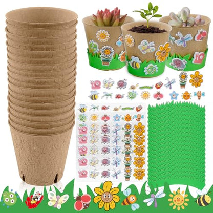 Spring Garden Paper Pot Craft Kit Bulk for Kids Flower Planting Growing - size: 18pc