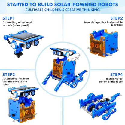 Bottleboom STEM 13-in-1 Education Solar Power Robots Toys for Boys Age 8-12, Educational Toy Science Kits for Kids