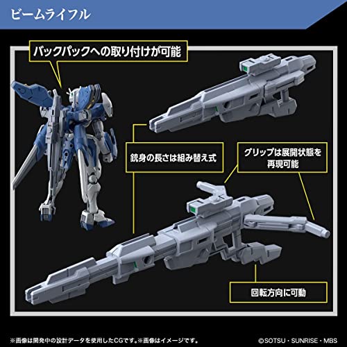 Bandai Hobby - Mobile Suit Gundam: The Witch from Mercury - #19 Gundam Aerial Rebuild, Bandai Spirits HG 1/144 Model Kit,Blue - color: blue