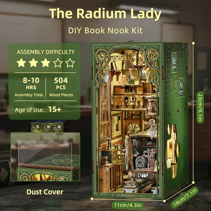 CCCDF Book Nook Kit, The Radium Lady DIY Miniature House with LED - color: The Radium Lady