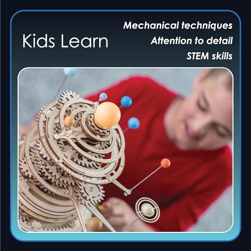 MindWare Gearjits: Solar System – Wooden 3D Building Puzzle for Teens & Adults – DIY Solar System Model – Fun for Parents Too! – Great STEAM Gifts for Ages 12+