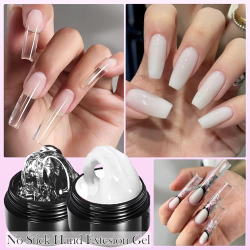 3D Nail Art Gel Clear and White Solid Builder Gel for Nails