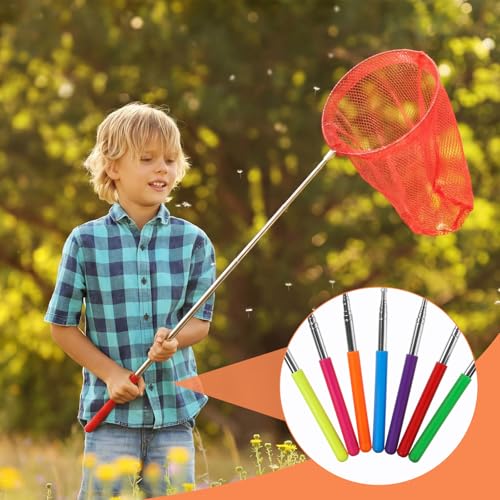 Simgoing 48 Pcs Butterfly Fishing Nets for Kids Bulk Catching Outdoor Tools for Catching Bugs Fish Nature Exploration Toys for Kids Extendable Butterfly Net Outdoor Playing, Extendable 33.5 Inches
