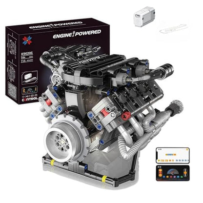 V8 Engine Building Kits that Runs with Motor & APP Controls,715+Pcs