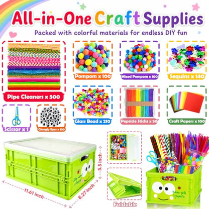 FUNZBO Arts and Crafts Supplies for Kids -Toddler Craft Kits - size: Storage Box Set (Large)