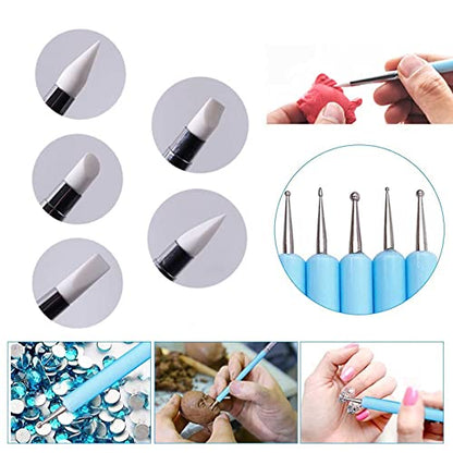 Langqun 41pcs Plastic Polymer Clay Art Tools Set for Kids Adults,Knives Pottery Tools,Ceramic Supplies for Engraving, Embossing, Shaping,Sculpting,Modeling