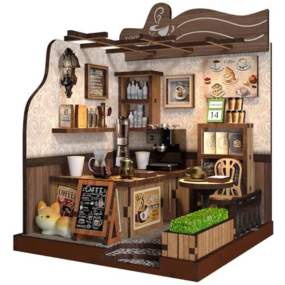 DIY Miniature House Kit, Dollhouse Diorama - Country Cafe