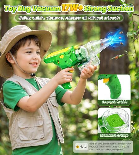 Bug Catcher for Kids, Bug Vacuum Catching Kit with Bug Collector Butterfly Net Magnifying Glass Bugs Grabber Insect Catcher Tweezers, Outdoor Explorer Toys Gift