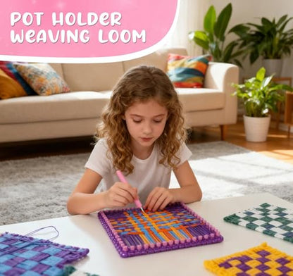 BLISSIQUEE Weaving Loom Kit for Kids – 288 Loops Potholder Craft Gift - color: Weaving Looms