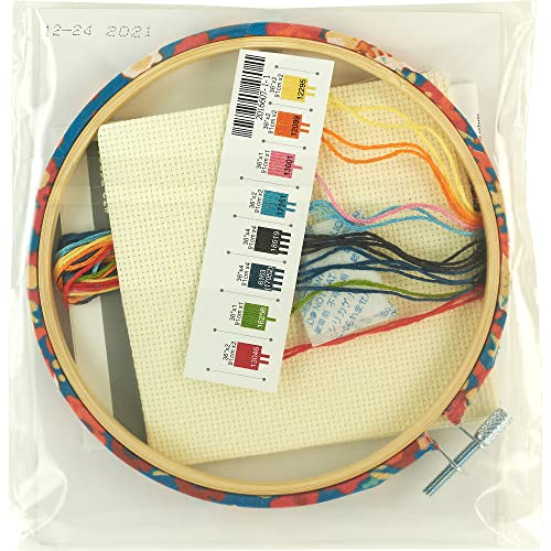 Dimensions Tea Time Counted Cross Stitch Kit for Beginners, 6" Diameter, Multicolor 6 Piece - style: Tea Time