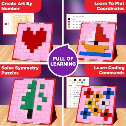 Doctor Jupiter Girls' First STEM Pixel Art Kit for Kids Ages 5+ - style: Girls' Brain Craft: 5+