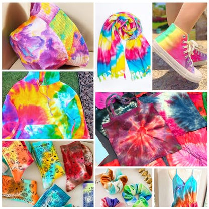 HTVRONT Tie Dye Kit for Large Groups, 16.9 oz Easy Squeeze Bottles - color: 6 Colors with 250ml Bottles