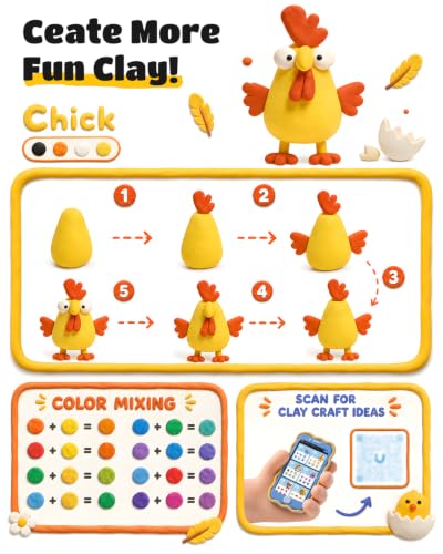 JUPITEARTH Air Dry Clay for Kids, 36 Colors Modeling Clay Kit - color: 36 Colors