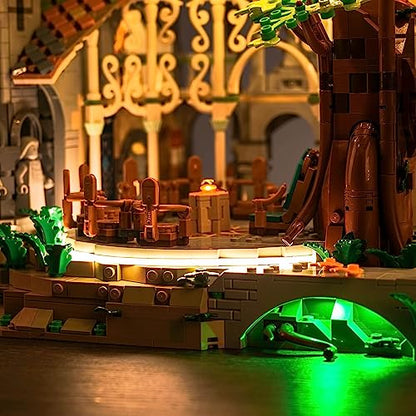 Upgraded Led Light Kit for Lego Rivendell, Remote Control Compatible with Lego 10316 (Model Not Included) - style: Remote Control Version Light Kit
