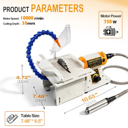 Lapidary Saw Machine for Crafts Multifunctional Lapidary Equipment 750W