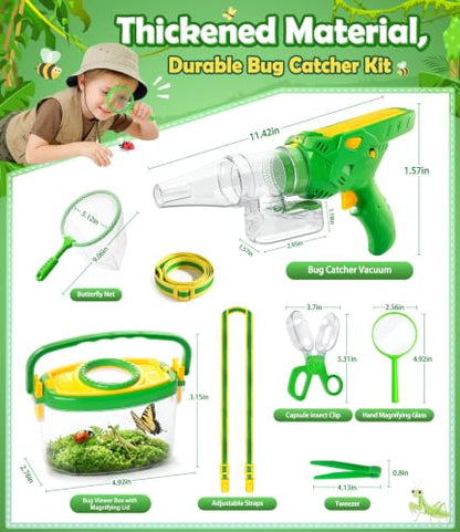 Bug Catcher for Kids 3-12, Bug Vacuum Bugs Catching Release Kit, Magnifying