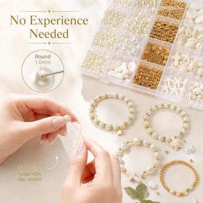 Pearl Beads for Bracelets Making, Bracelet Making Kit for Adults