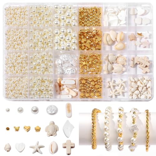 Pearl Beads for Bracelets Making, Bracelet Making Kit for Adults