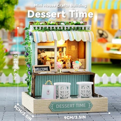 Flever Dollhouse Miniature DIY House Kit Creative Room with Furniture for Romantic Artwork Gift (Dessert Time) - color: Dessert Time