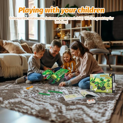 5 IN 1 Dinosaur Toy for 6-12 Years Old Kids Boys, Robot Dino Building Set with APP & 2.4GHz Remote Control Science Programmable Building Block Dinosaur Kit, Birthday Gifts for Age 6 7 8 9 10 11 12