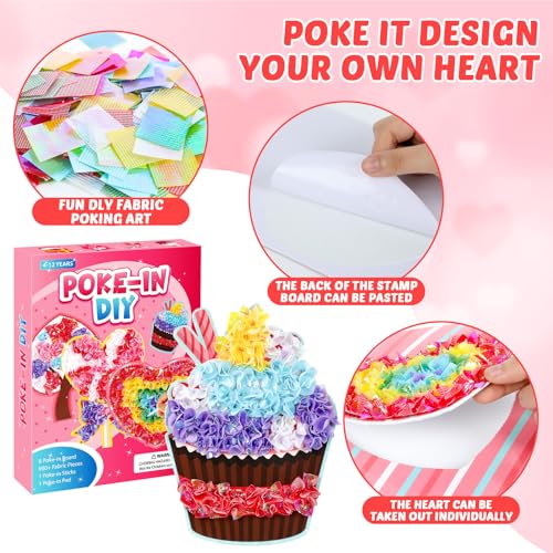 Lonfliness 8 Pcs Valentine Poke in Craft Kits for Kids Mess Free DIY Art - style: Valentines