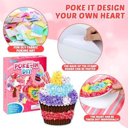Lonfliness 8 Pcs Valentine Poke in Craft Kits for Kids Mess Free DIY Art - style: Valentines