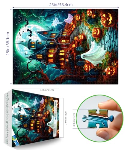 Blueforest Halloween Haunted House 1000 Piece Jigsaw Puzzle for Adults - color: Halloween Haunted House