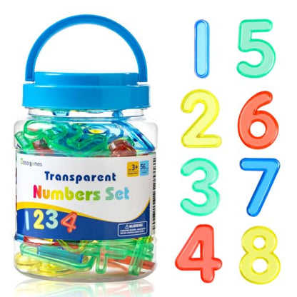 56 Pcs Translucent Numbers - Light Table Toys - style: Numbers