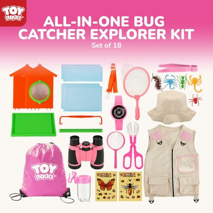 TOY Life Kids Explorer Kit with Bug Catcher for Kids, Bug Catching Kit with Bug Toys, Kid Safari Vest & Hat, Compass, Binoculars, Magnifying Glass, Educational Outdoor Toys Girls Kid Adventure Kit
