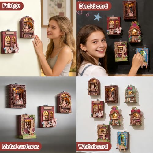 3D Puzzle Fridge Magnet,Decorative Refrigerator Magnet with LED Light - size: Strawberry Shop