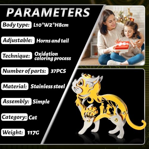 Orange Dream Cat Stainless Steel 3D Metal Puzzle Model Kit - color: C03-orange Dream Cat