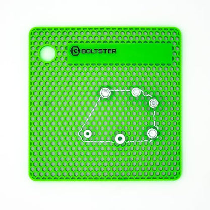 Boltster Original Silicone Fastener Organizer Tray, Bolt and Screw Holder for Mechanics, Automotive, Industrial and DIY Projects, Heat and Chemical Resistant, Green - color: Green