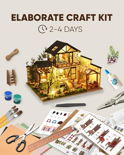 DIY Japanese Miniature House Kit Dollhouse Kit for Adults to Build - color: Janpanese House